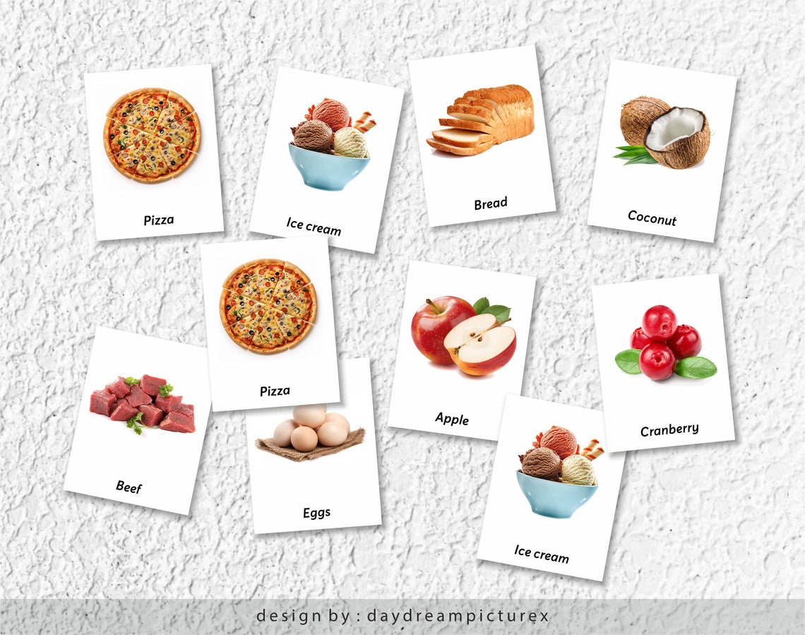 88 FOODS Montessori Flashcards, Foods Flash Cards, PDF Printable ...