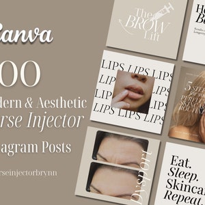 200 Nurse Injector Instagram Templates | Botox and Filler | Beauty Social Media Template | Skincare | Aesthetics Nurse