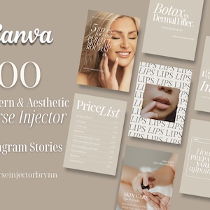 200 Nurse Injector Instagram Template Stories | Botox and Filler | Beauty Social Media Template | Skincare | Aesthetics Nurse