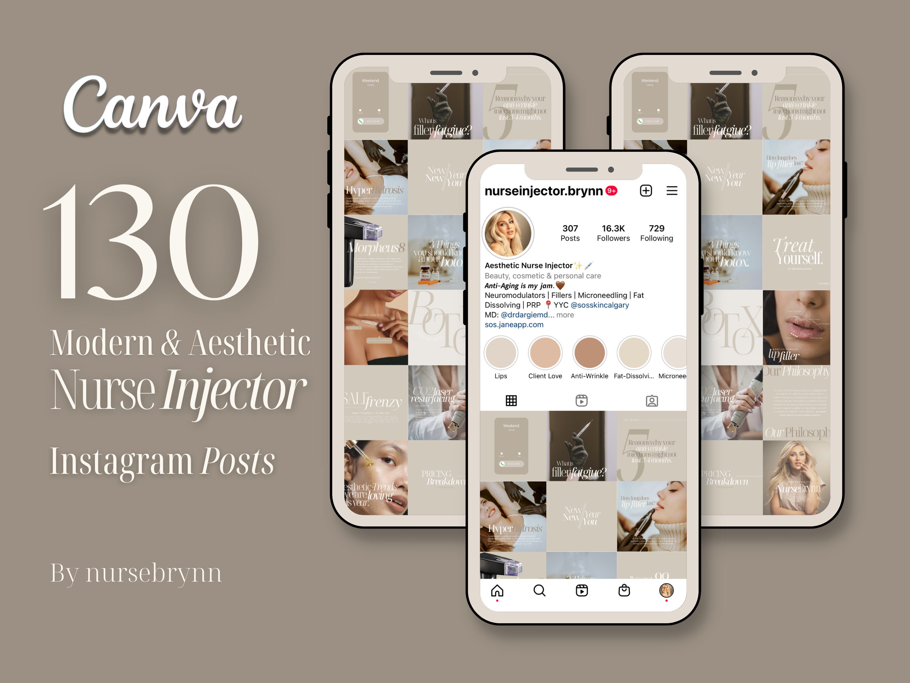 130 Nurse Injector Instagram Templates Botox and Filler Beauty Social ...