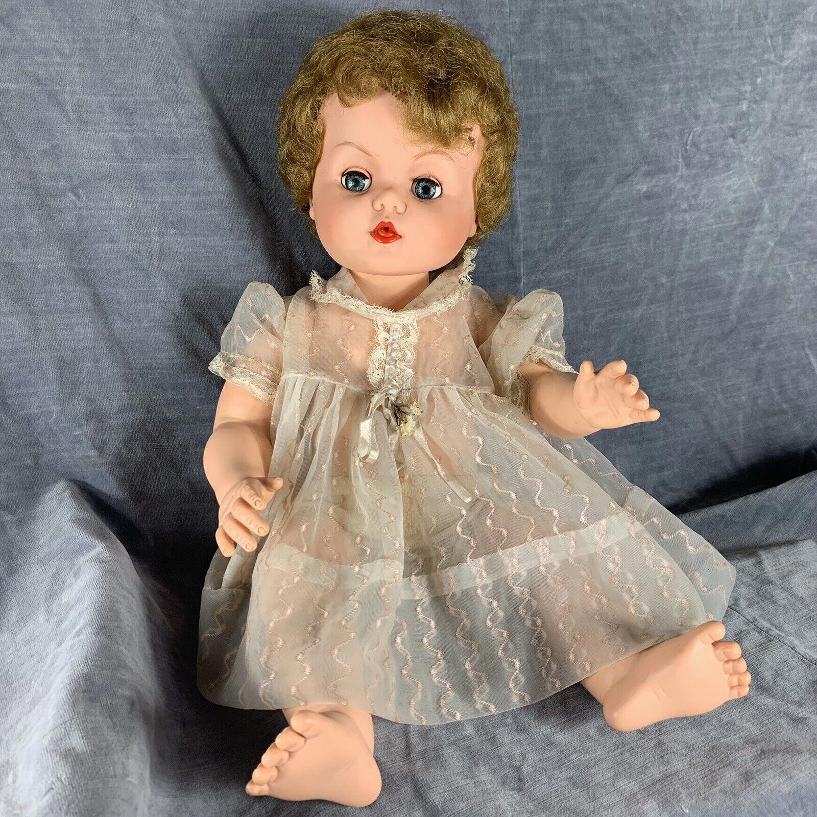 Vintage 1950s Dee and Cee D&C Canada Baby Doll 22” Sleepy Eyes