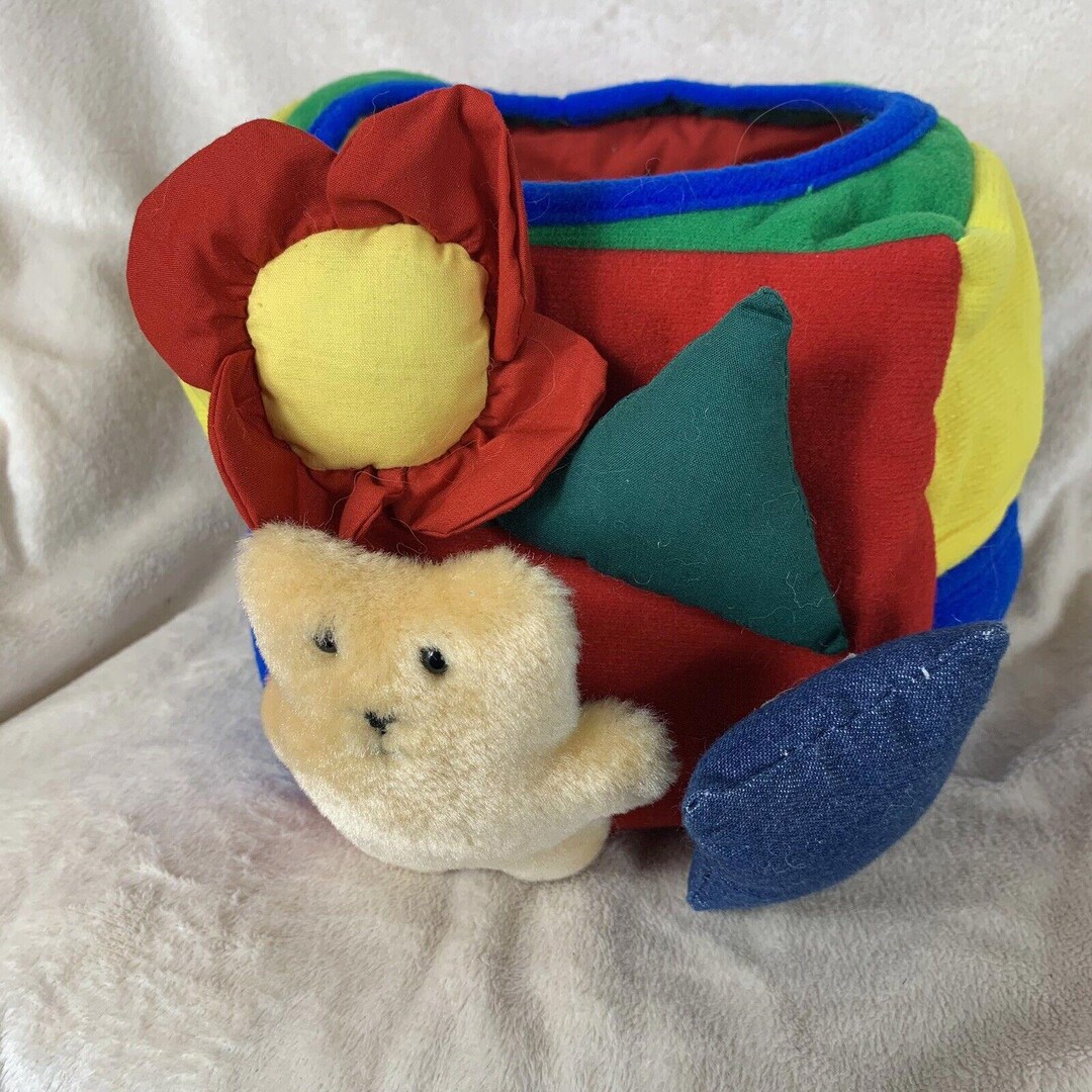 Vintage Baby Cube Toy 4 Sensory Toys Hide Inside Primary Colors ...