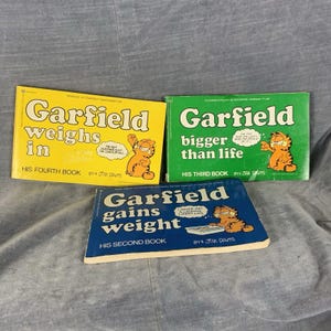 Lot of 3 Vintage GARFIELD Books Comics by JIM DAVIS 1980s
