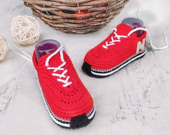 Crochet sneakers four size pattern, Baby Booties Pattern, Newborn Crochet Pattern, Crochet Bootie pattern, Modern baby booties