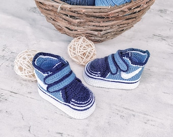 Crochet sneakers four size pattern, Baby Booties Pattern, Newborn Crochet Pattern, Crochet Bootie pattern, Modern baby booties