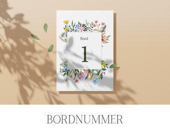 BORDNUMMER 1-20, digital fil, print selv, norsk, bryllup, fest, bordpynt, bordplassering, digital