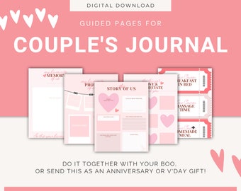 Couple's Journal, Valentine's Day, Romantic Acitivities, Relationship Prompts, Couple Planner, Anniversary, Wedding, Date Night Ideas