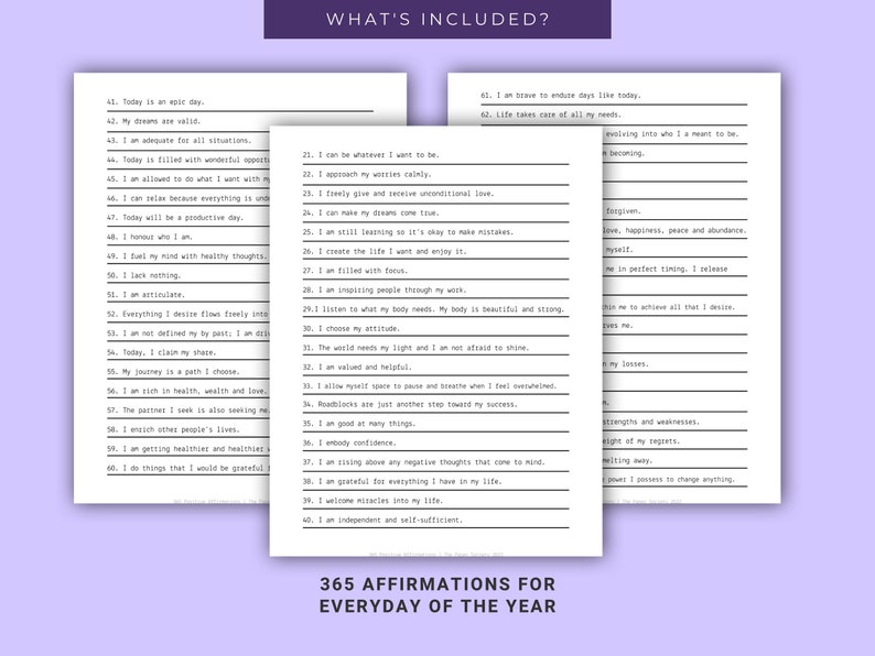List of Positive Affirmations, Printable Affirmations, Positive Quotes ...
