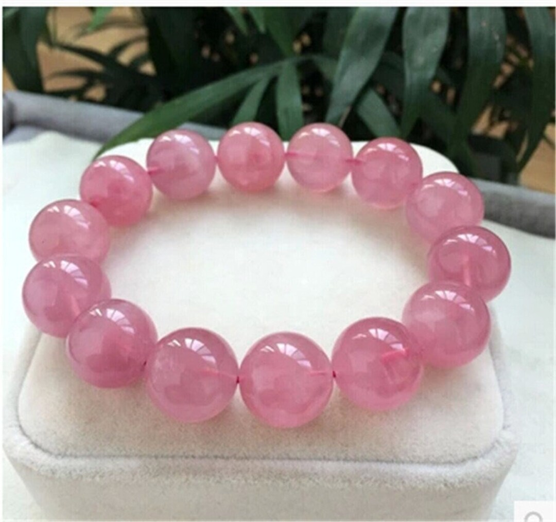 Natural Rose Quartz Beads Bracelet, Gemstone Bracelet, Gift for Her