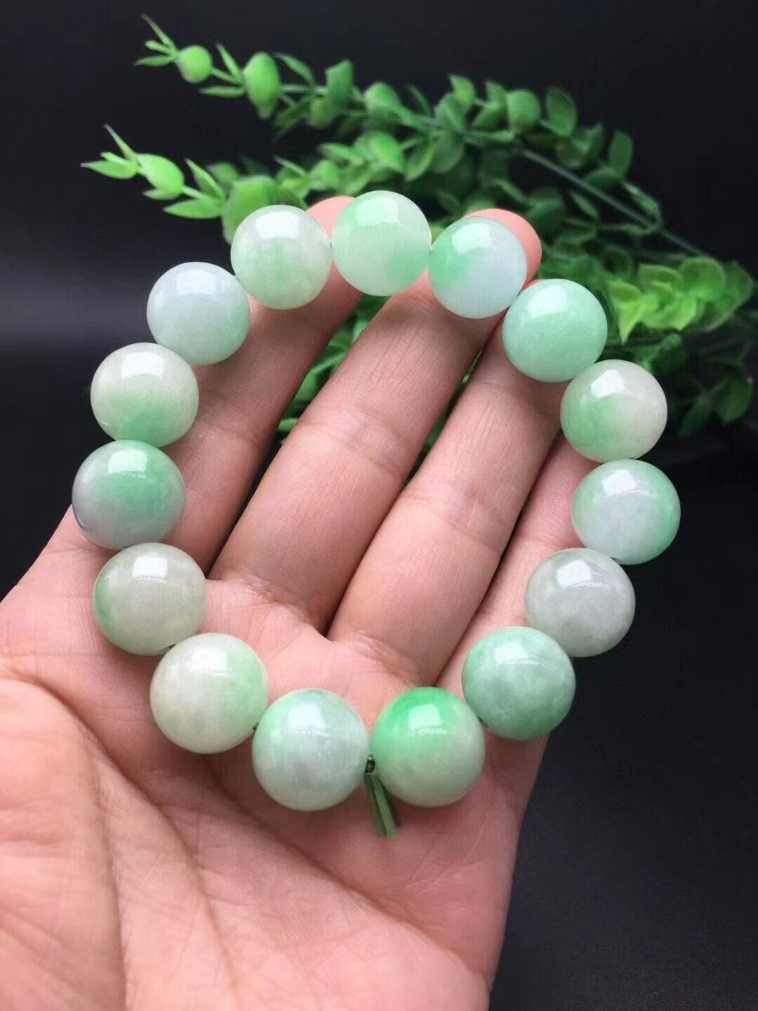 Natural Level A Jade Bracelet, Jadeite Bracelet, Round Beads Bracelet, Birthday Gift, Gemstone