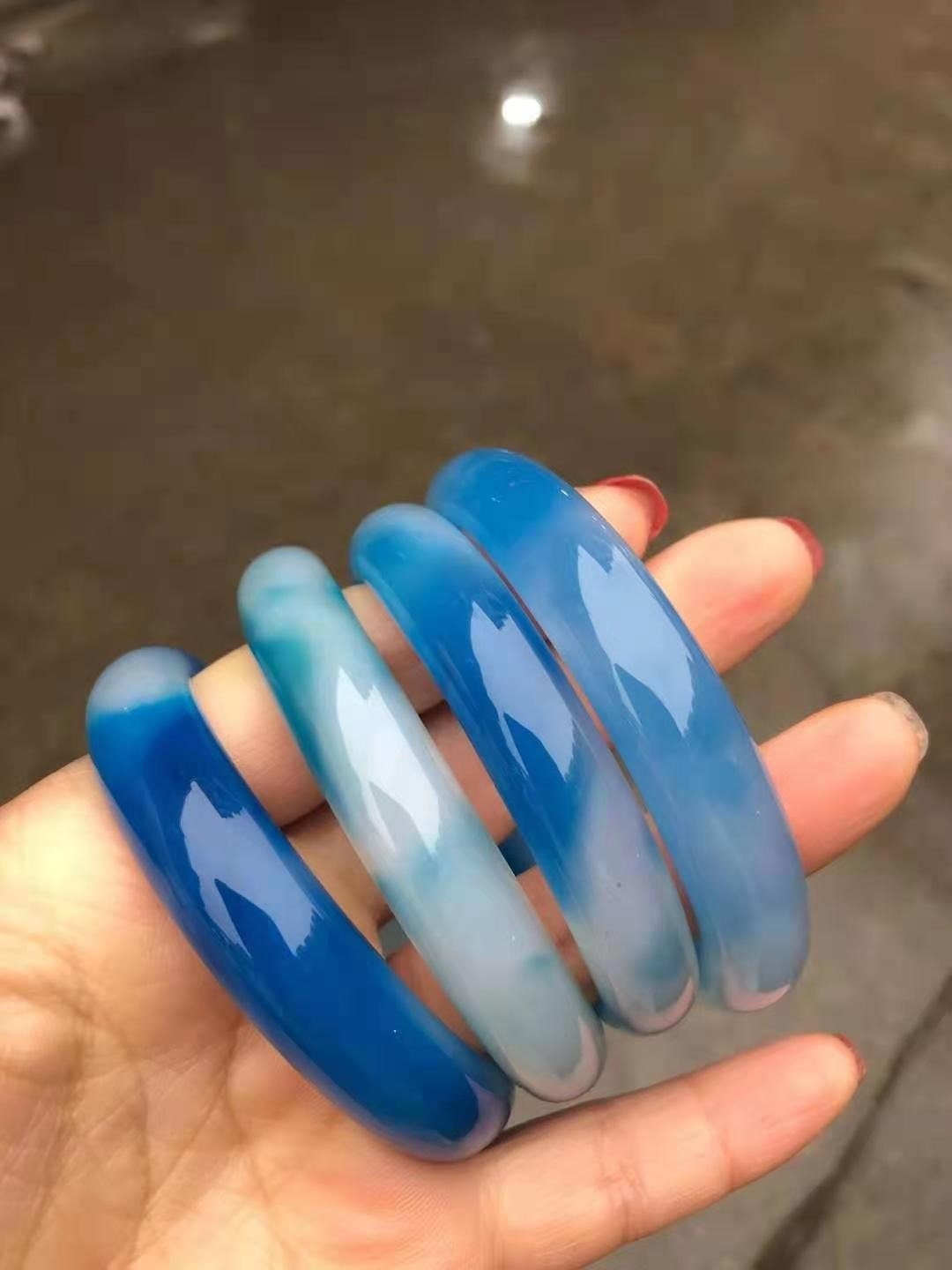 100 Natural Agate Jade Bangle Gemstone Bangle Gift for Her Etsy