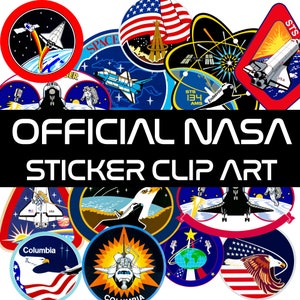 NASA officieel digitaal bestand vintage jaren 80, jaren 90 retro ruimte Clip Art JPEG, PNG