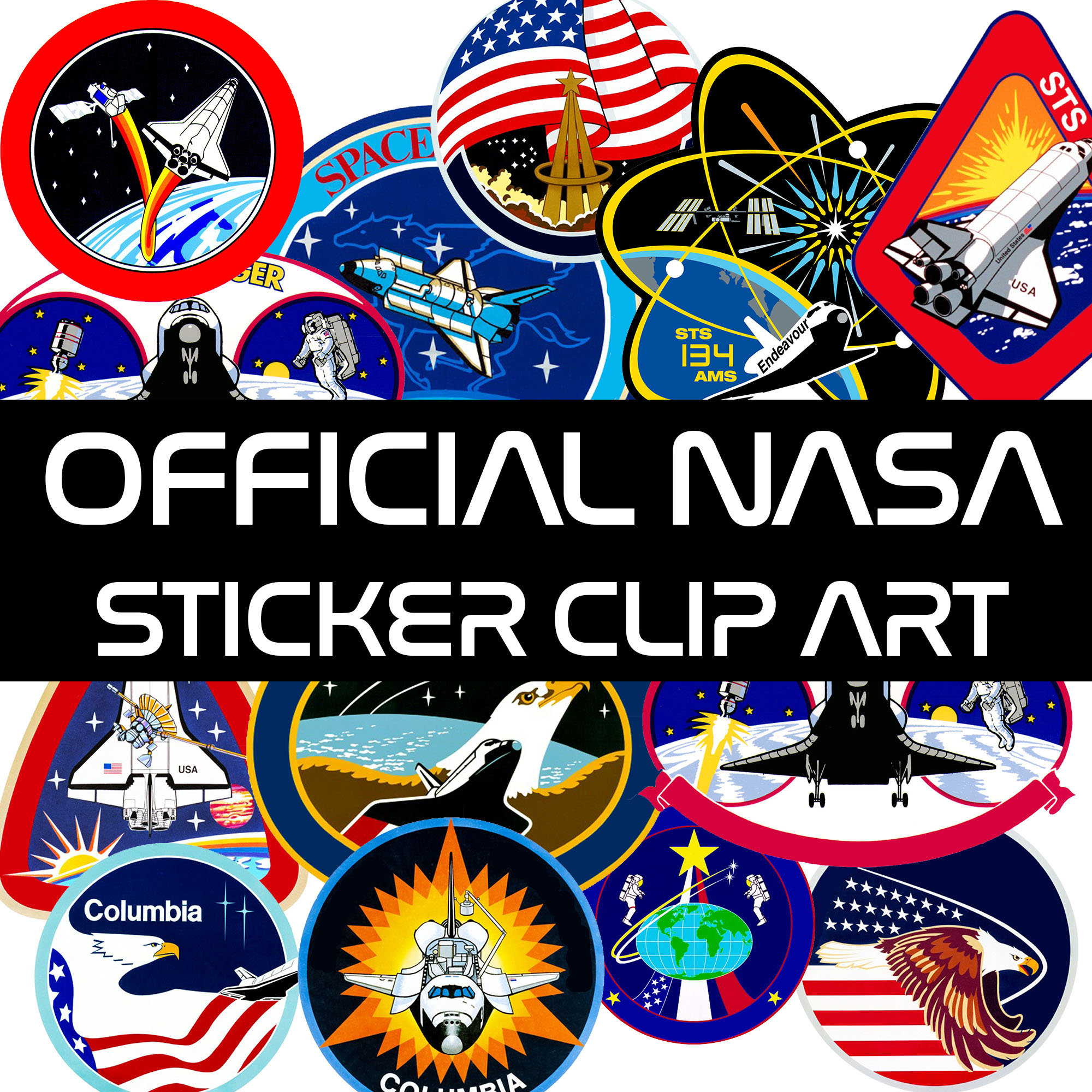 Nasa Sticker (€2,05) ❤ liked on Polyvore featuring home, home decor, office  accessories, vintage stickers and vi…
