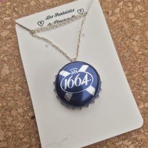 Handmade recycled capsule necklace - original upcycled jewelry - capsule pendant 1664 - eco-friendly gift - handcrafted creation