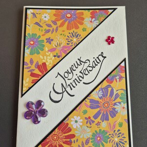 Carte Joyeux Anniversaire, carte, offrir, anniversaire, papier, papeterie, fait mains, papier, motif, unique, originale, carte anniversaire