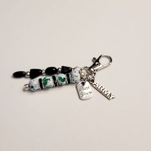 Military Keychain/Backpack charm/Purse charm/Bead keychain/Army keychain/Marine keychain/Gift for her/Gift for him/Luggage tag/Car keychain