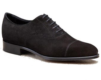 Handcrafted Black Suede Oxford Shoes | Formal Dress Footwear