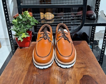Tan Leather Elevator Shoes For Men: Handmade Height Increase