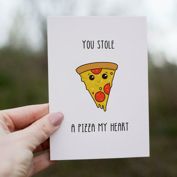 Valentine's Day Gift "You stole a pizza my heart" Card For Her or Him Printable - Instant Download | Perfect for Couples