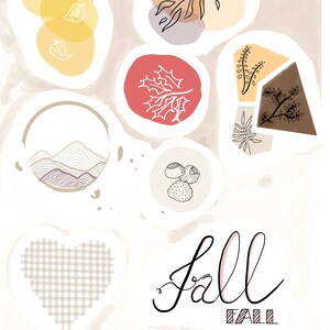 Fall set of stickers for scrapbooking