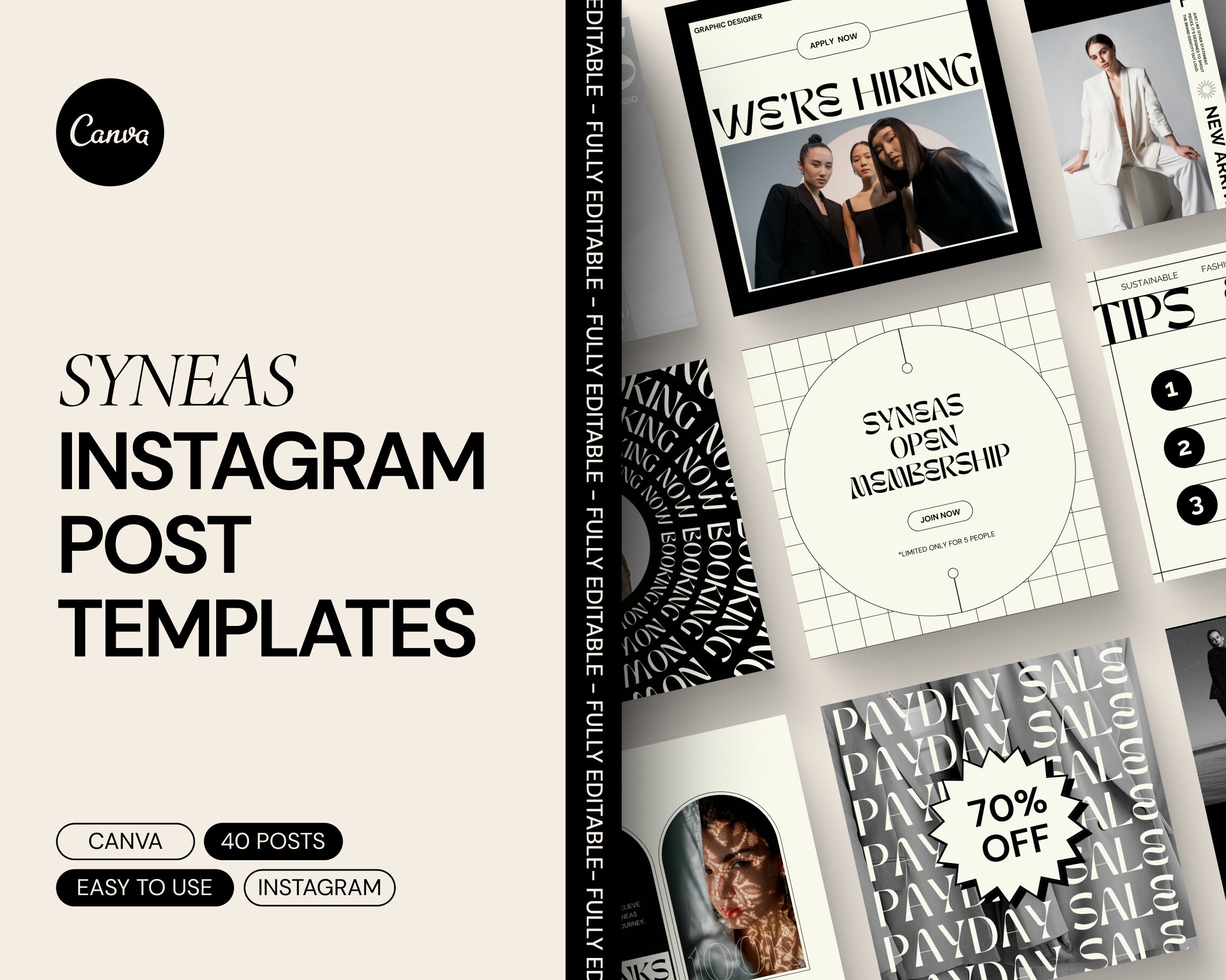 Fashion Instagram Post Templates | Modern Social Media Canva Designs ...