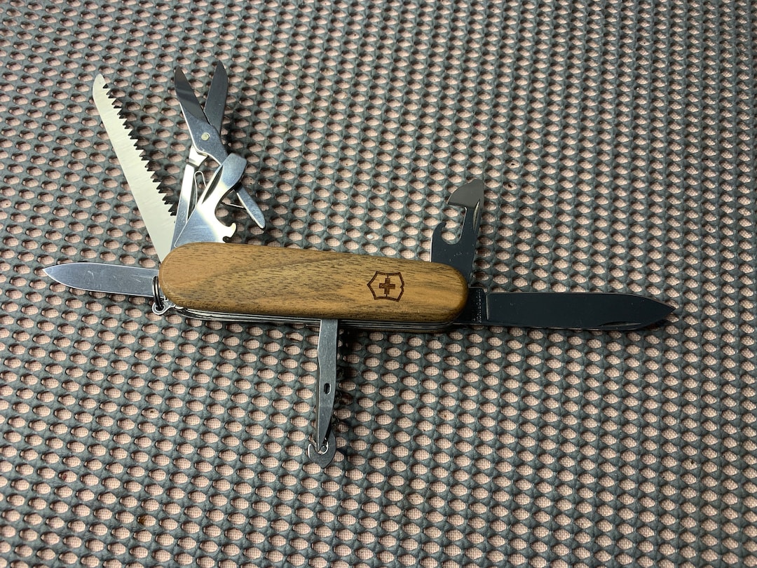 Victorinox Huntsman Wood Swiss Army Knife 91 Mm Etsy