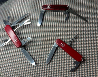 3 messen Victorinox Fieldmaster 91 mm, Ober 84 mm, My First Victorinox Plus 84 mm