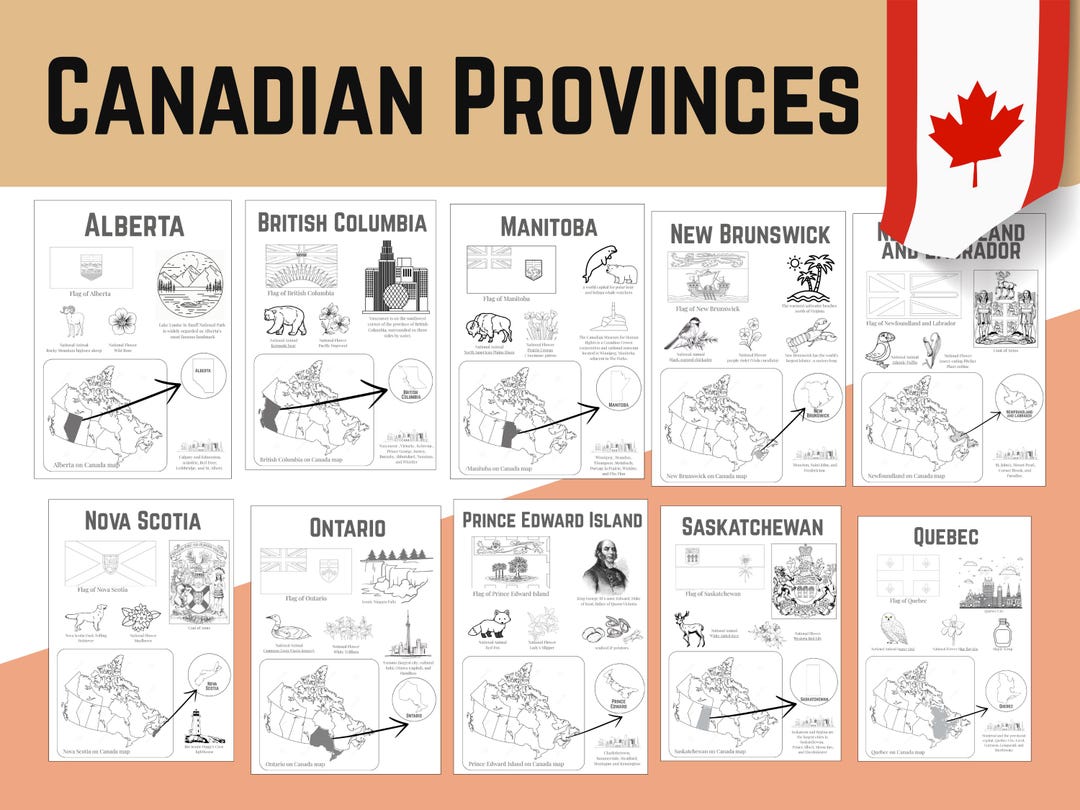 Canadian Provinces Learning PDF for Kids – Printable Geography