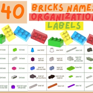 Building Bricks Labels, trofast organization labels,plates and bricks ,boy playroom storage, school organization labels