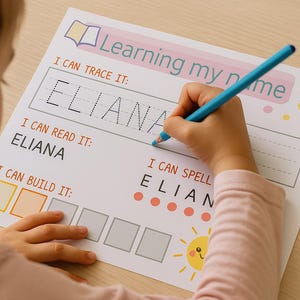Personalized Name Tracing Builder, EDITABLE  I Can Spell My Name Puzzle First Name Worksheet  Busy Book Homeschool Activity Kids