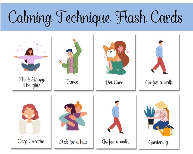 Calming Techniques Flash Cards , Calming Corner, Calming Strategies