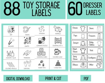 Complete Kids Storage Labels – 88 Trofast Bin & 60 Drawer Tags for Toys, Clothes  | Printable Digital Download