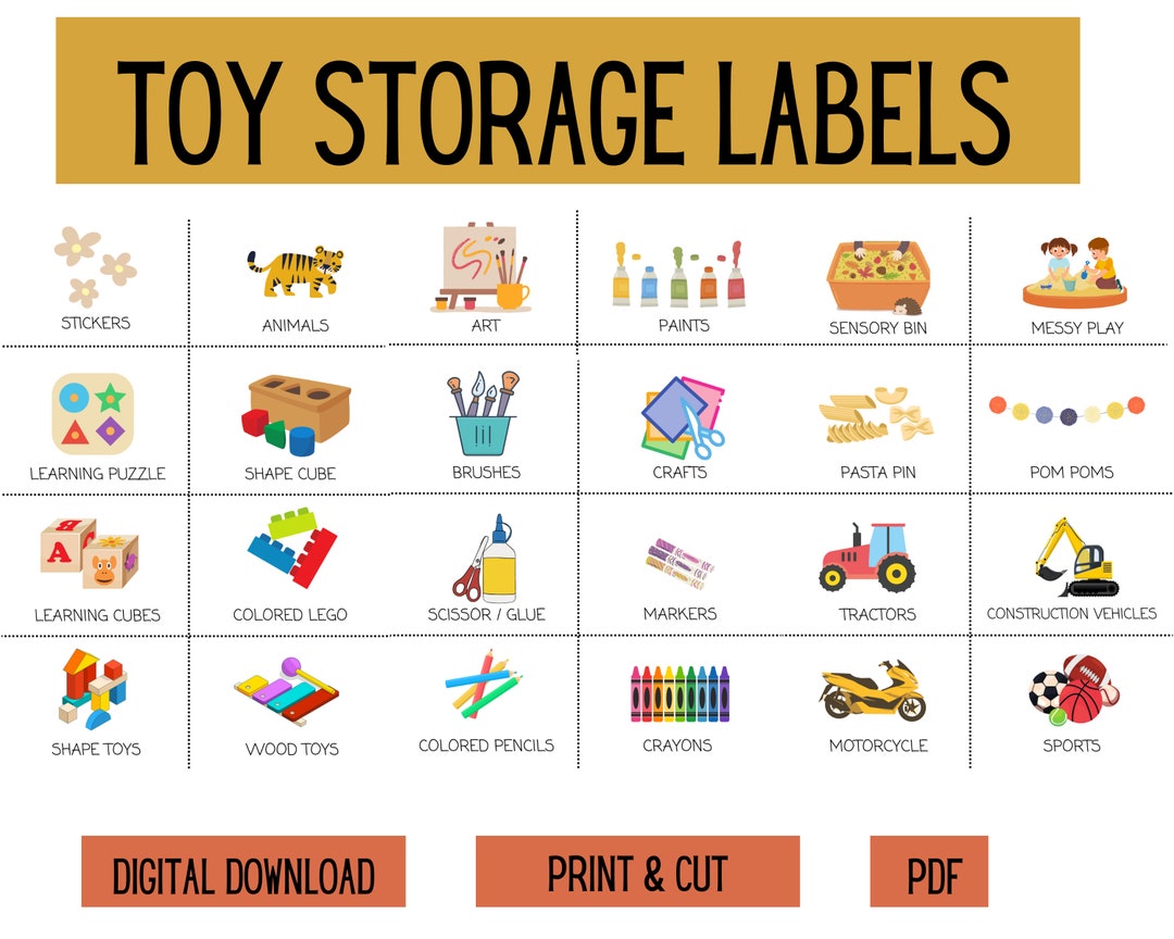 88 Printable Toy Trofast Bin Storage Labels, Visual Pictures Download