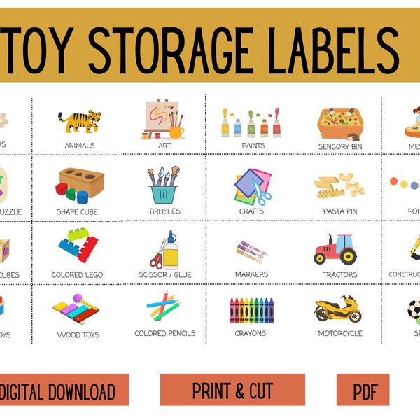 88 Printable Toy Trofast Bin Storage Labels, Visual Pictures Download | Montessori | Homeschool Pre-K Classroom Playroom Organization