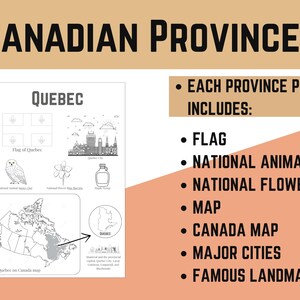 Canadian Provinces Learning PDF for Kids – Printable Geography ...