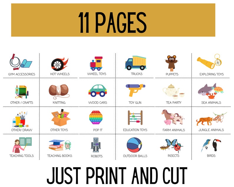 88 Printable Toy Trofast Bin Storage Labels Visual Pictures Etsy