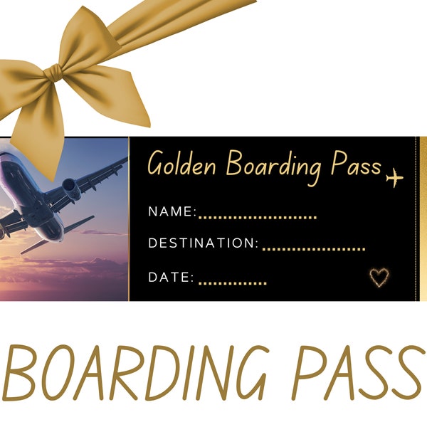 Printable boarding pass template, Surprise trip reveal, Gift for Him & for her  Instant download, PDF, Aniversary gift ideas