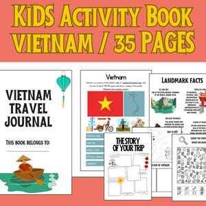 Explore Vietnam – Kids Printable Travel Book with Games, vietnamese food, Geography learning, multicultural learning resource