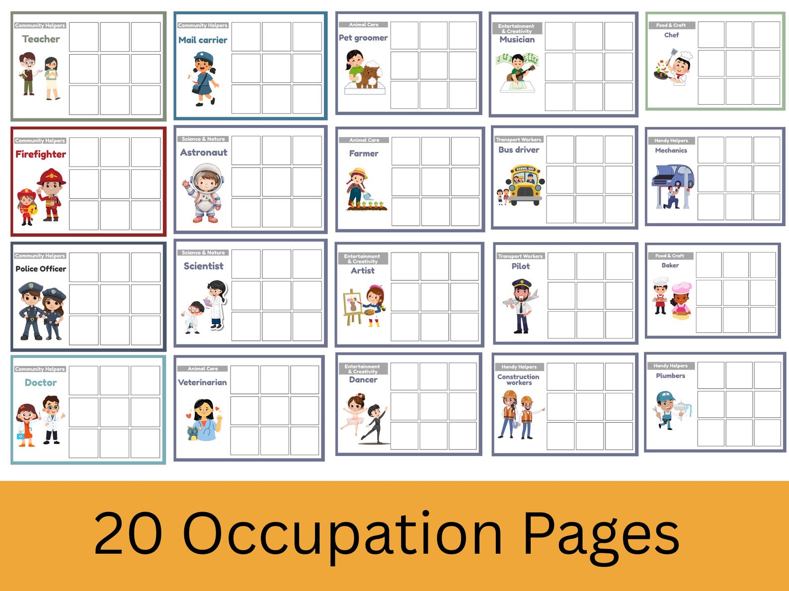 Community Helpers Printable Activity | Toddler Busy Book | Preschool ...