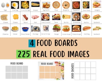 225 Printable Food Images for Kids | Meal Planning Boards | Fun Nutrition Learning | Visual Meal Scheduling Charts | Educational Flashcards