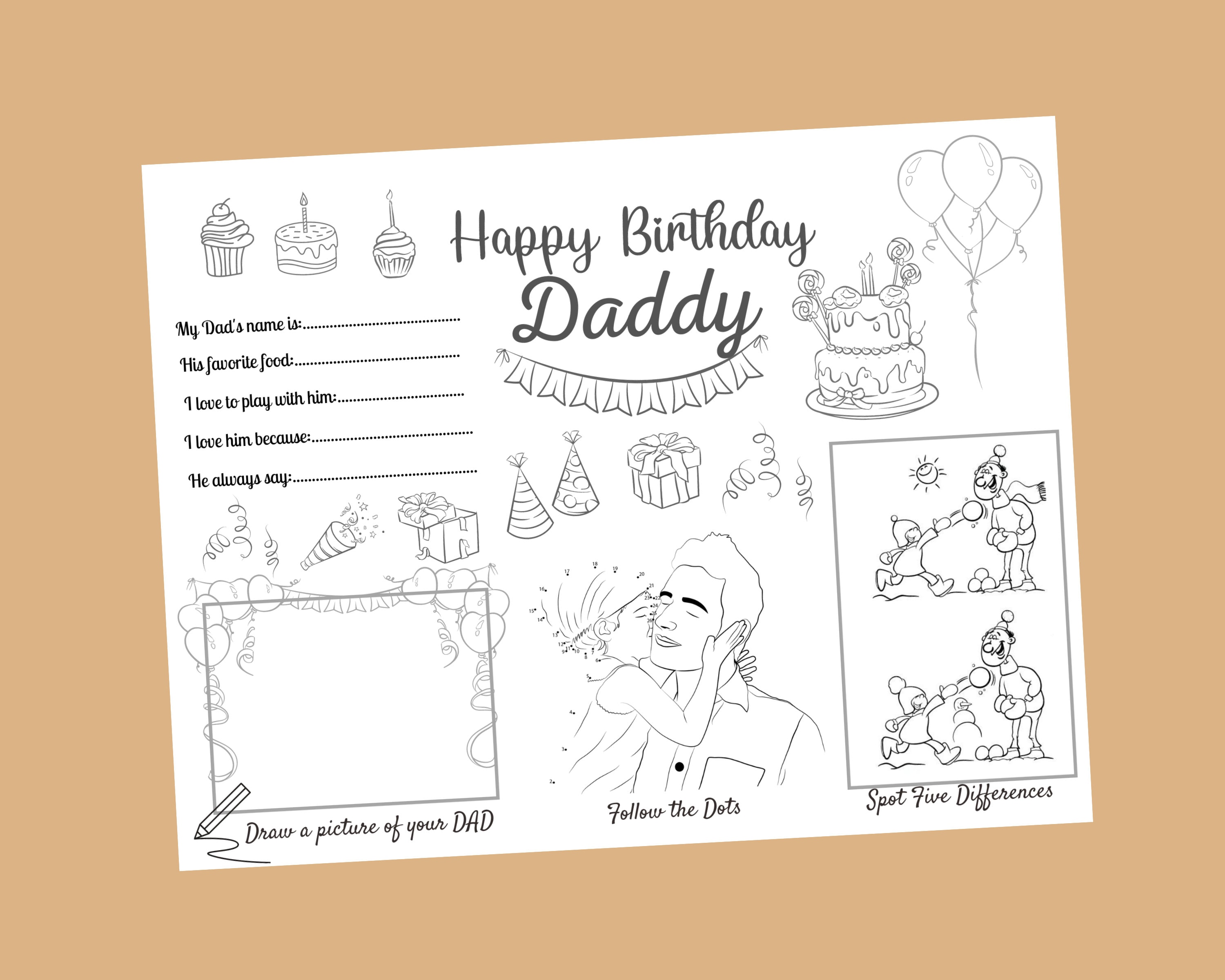 Happy Birthday Dad Coloring Page - Il Fullxfull.4627340547 Vbyf