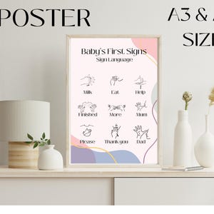 手話の印刷可能なポスターと ASL フラッシュ カードのセット、赤ちゃんの最初の言葉、初心者向けの ASL 学習フラッシュ カード、学校のアクティビティ