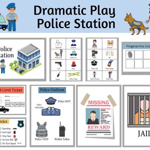 Police Officer learning role play, Pretend play, toddler dramatic play, homeschool, playroom, police station, kids activity