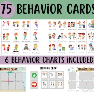 75 Behavior Pecs , First Then Visual Aid , Toddler Behavior Chart , Behavior Flash Cards , Kids Emotions Development, Homeschool