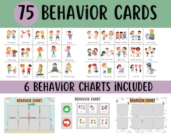 75 Behavior Pecs , First Then Visual Aid , Toddler Behavior Chart , Behavior Flash Cards , Kids Emotions Development, Homeschool