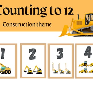 Cartes de numéro de construction, cartes de comptage, cartes d'apprentissage imprimables de 0 à 20 pour enfants, activité de comptage des tout-petits, préscolaire