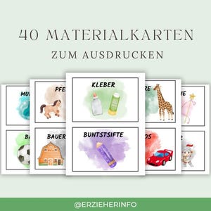 Material- und Spielzeugkarten für Kinder | Digitaler Download | Ordnung leicht gemacht