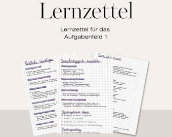 Erzieherlernzettel Aufgabenfeld 1