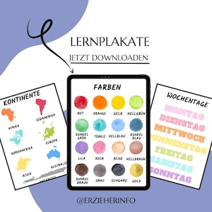 Lernplakate für Vorschule & Grundschule | Digitaler Download | Spielerisch lernen zu Hause und in der Schule