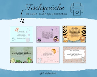 Table blessing cards | Digital download | Eating together with fun and rituals
